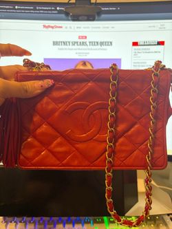 Red Chanel purse, authentic- best offer