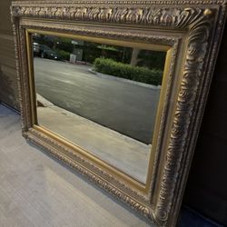 Large oversize old world style wall mounted wood frame...
