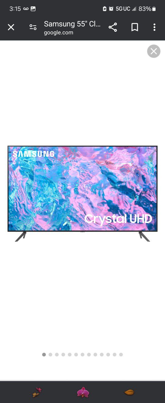 Samsung 55" 4K CRYSTAL UHD (2160P)LED Smart Tv With HDR