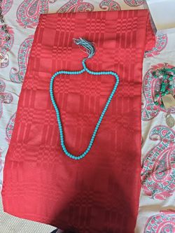 Blue beaded necklace