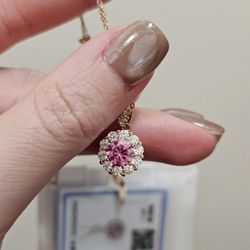 Certified Pink Moissanite Wedding Jewelries 