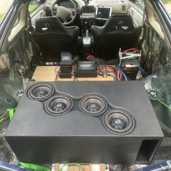  Custom Massive Audio Quad 6.5 Subwoofer Box. Hits Hard. Trades Considered!