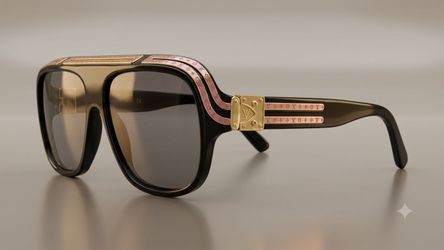 Authentic Louis Vuitton 1.0 Millionaires Sunglasses - Black/Gold/Pink (Z2679E)