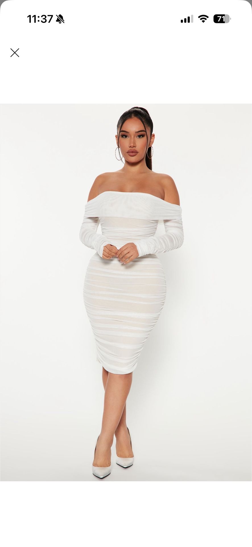 white ruffle dress