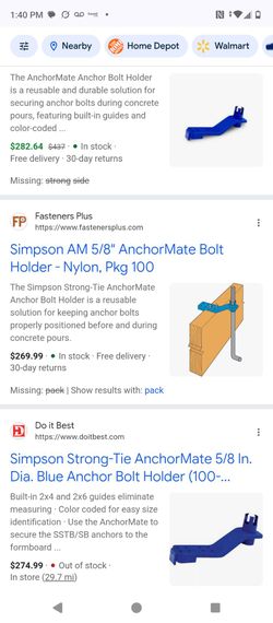 New 5/8 anchor bolt clips 100 pack