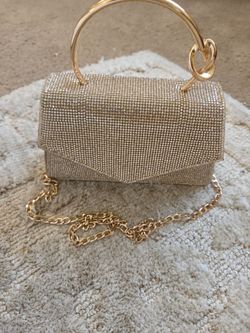 Gold Rhinestone Mini Clutch Evening Bag