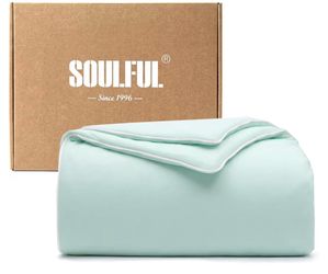 SOULFUL Cooling Comforter Queen Size, AquaGreen, 90"x90" Lightweight Breathable