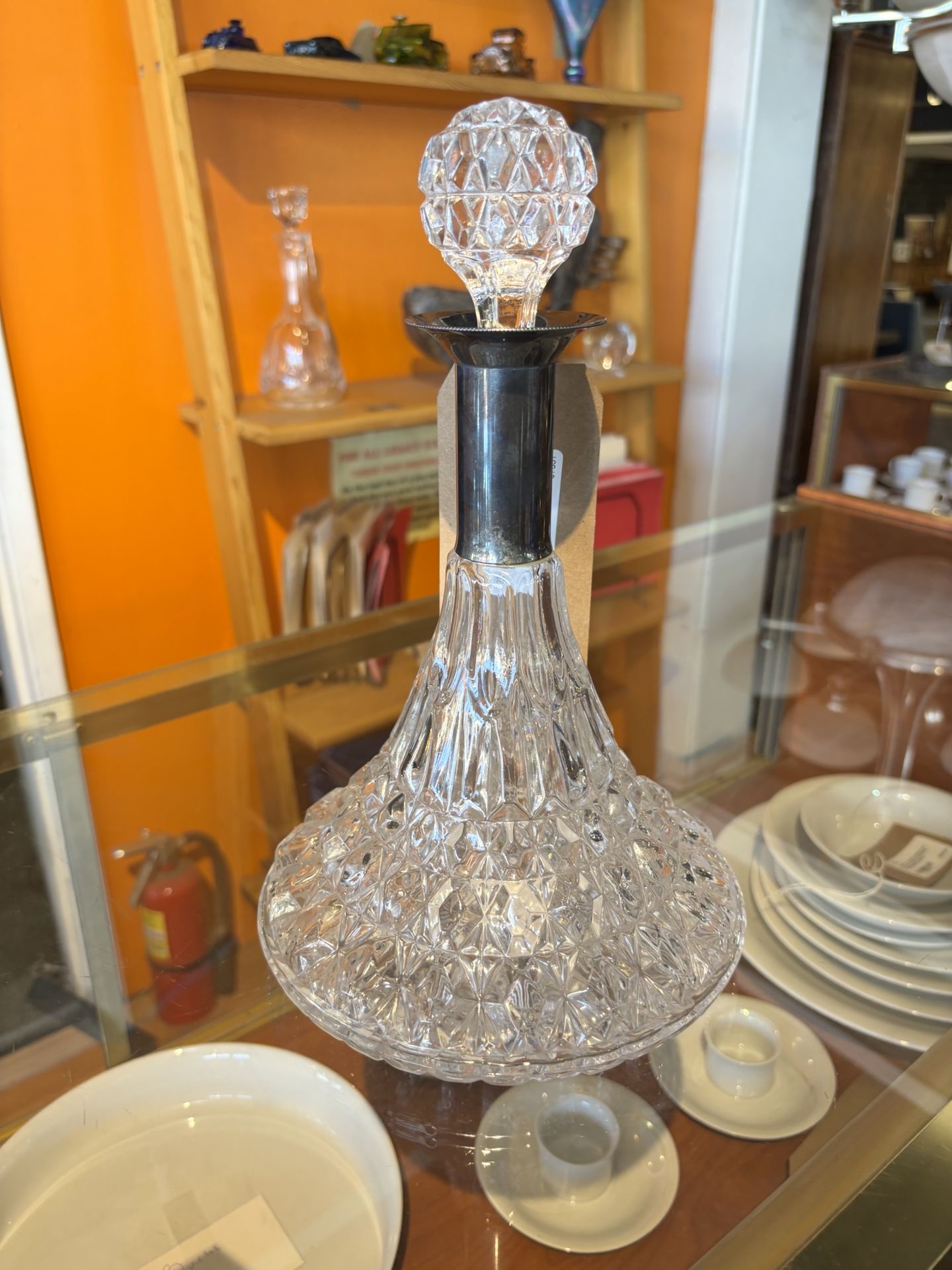 Vintage Captain's Decanter w/ silver plater top - SKU: ZT3X23