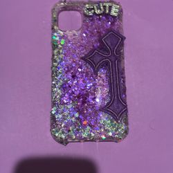 iPhone 11 Purple Glitter N Sliver