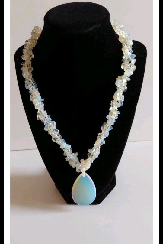 Huge 0palite Moonstone Rainbow  Necklace