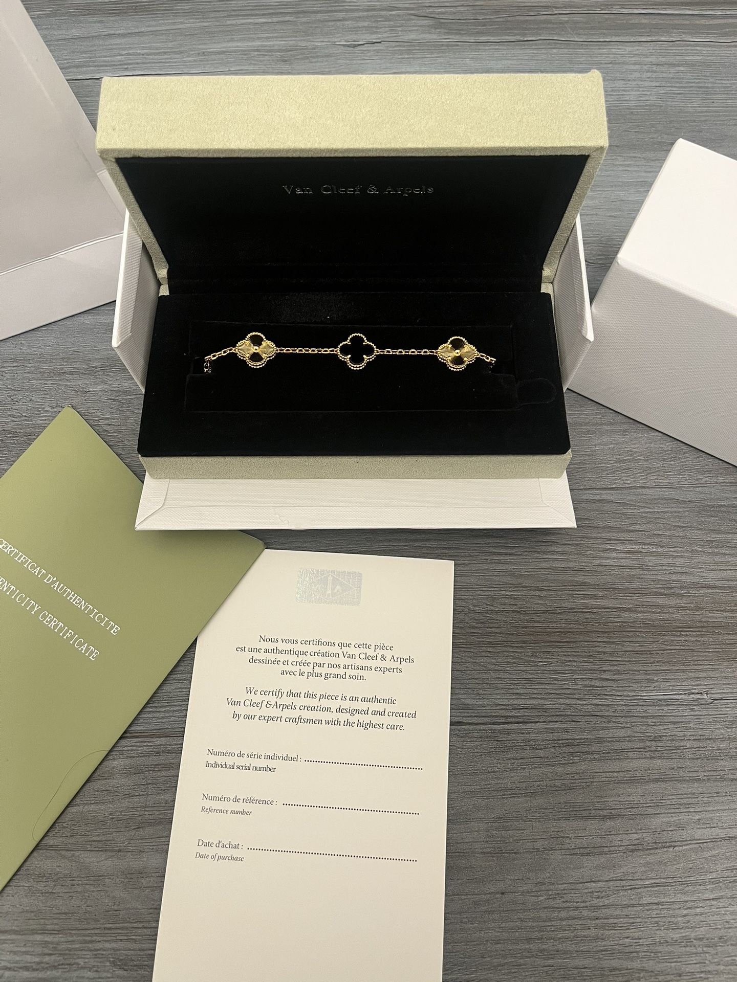 Van Cleef Black and Gold Bracelet