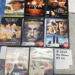 8 DVD’s as shown $8 all