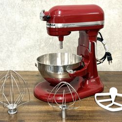 KitchenAid Professional 5 Plus Red Bowl-Lift Stand Mixer with Attachments
