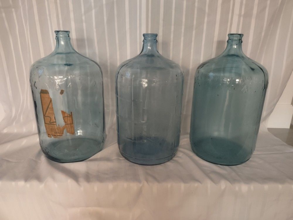 3 Vintage 5 Gallon Glass Bottles 3 For$30 or $20 Each