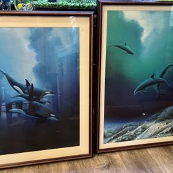 Wayland Dolphins Orca Framed Ocean 
