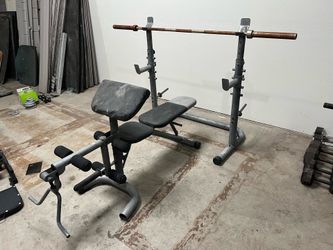 Weight bench Press / Squat Rack with Olympic Weight Bar 7ft