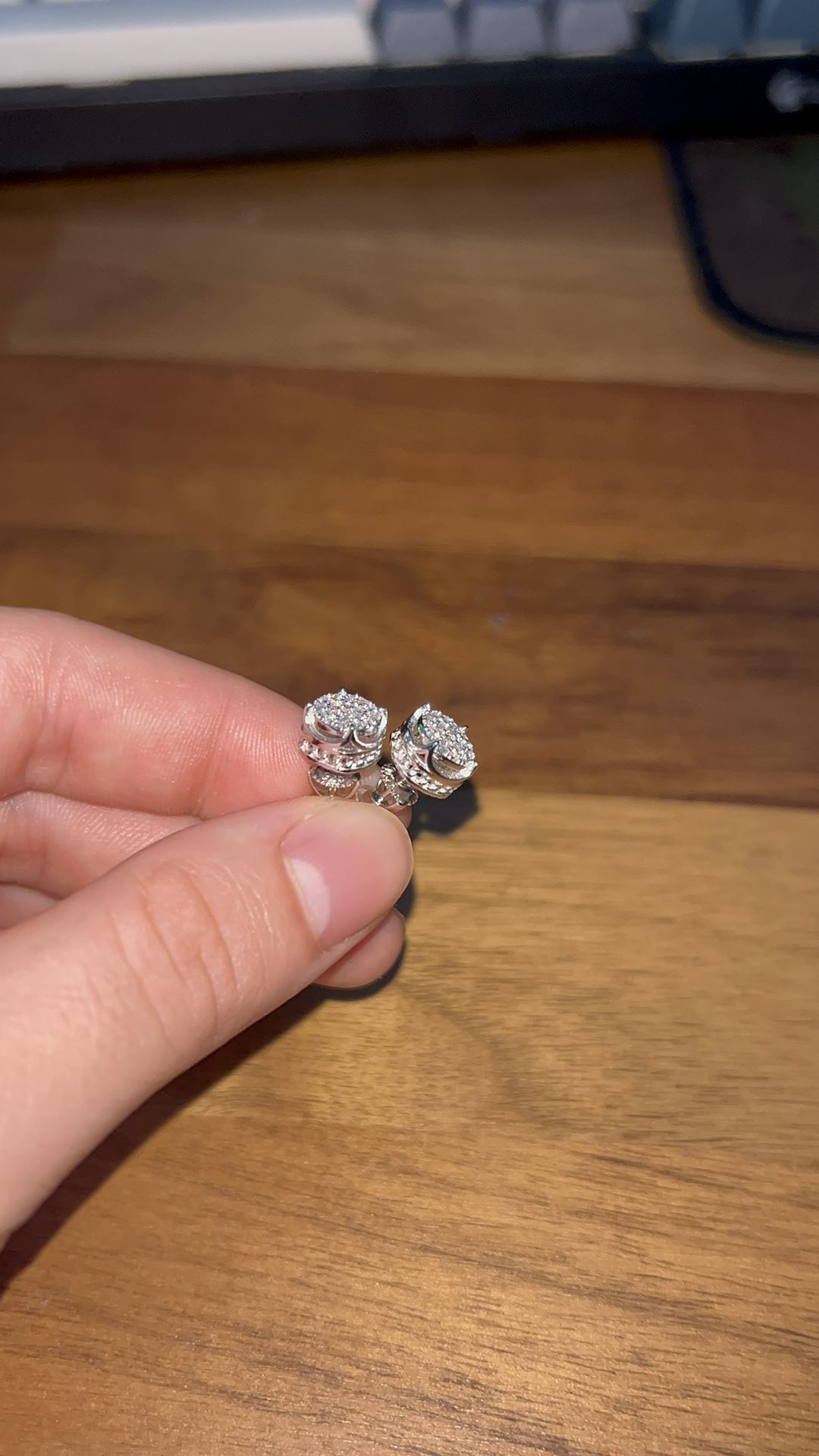 Moissanite Diamond Round Stud Earrings, 925 Sterling Silver