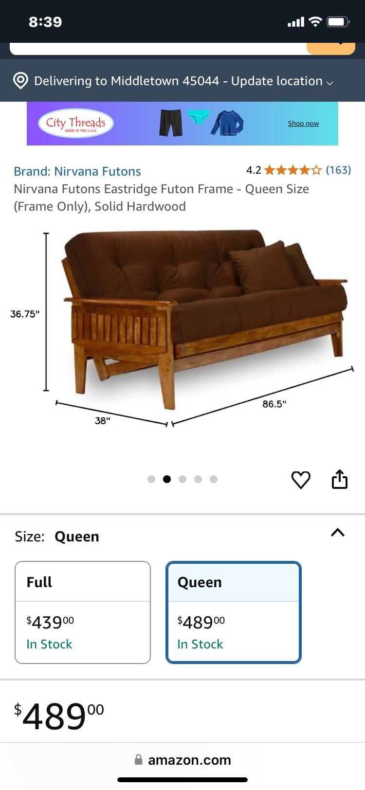 Heavy Duty Futon Bed (queen)