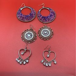 Earrings/3 Pairs 