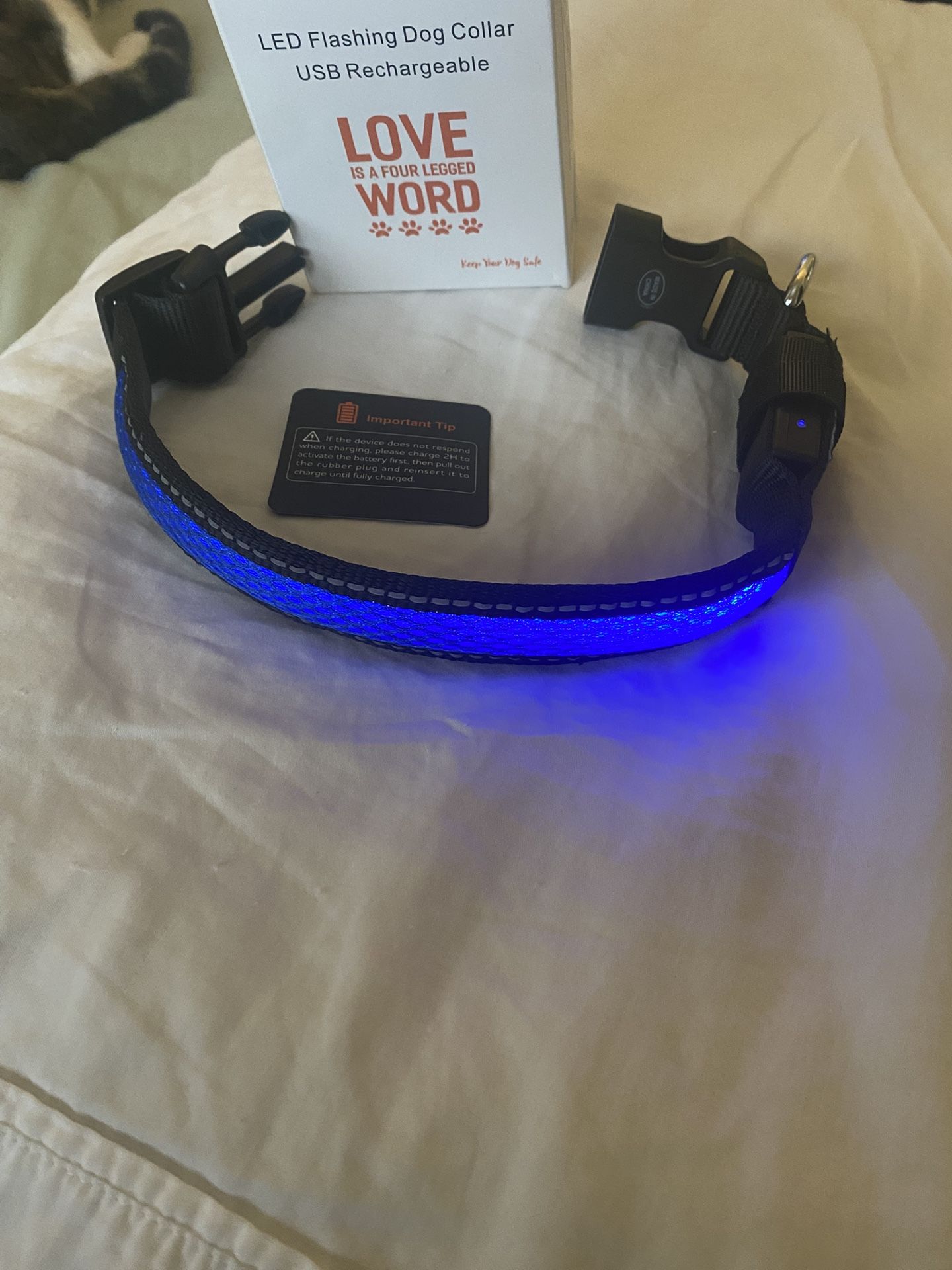 Fluffy Tails Waterproof, Flashing LED Dog Collar