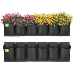 4.2 out of 5 stars 638 ReviANGTUO Hanging Garden Planter with 6 Pockets, New Layout Waterproof Wall Hanging Flowerpot Bag is The Perfect Solution