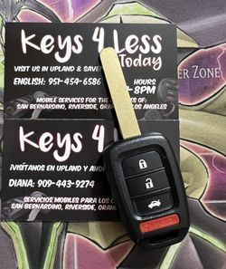 [$100 @ Pomona Indoor Swapmeet] 2013-22 Honda Duplicate Key & Remote Copy (Crosstour, Civic, Accord, Fit, CRV, HRV, Pilot, Odyssey, Ridgeline)