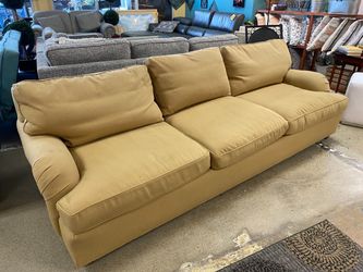 Golden Tan English Arm 3-Seat Down Filled Sofa