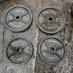 Pair of 35lbs and 45lbs olympic size weight plates