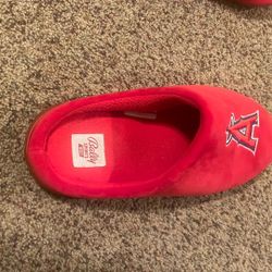 Los Angeles Angels Official MLB Slippers Soft, Cozy, Red & White Fan Footwear
