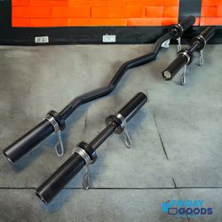 Brand New Curl Ez Easy Bar Barbell + Dumbbells Loadable Handles Olympic  Home Gym Equipment 