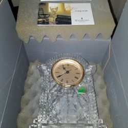 Vintage Disney WATERFORD Crystal Mickey Minnie Wedding Bridal Bride Groom Clock 