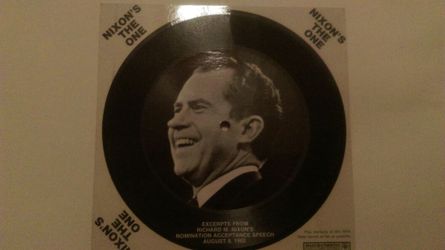 08.08.68 Nixon promo postcard record vintage