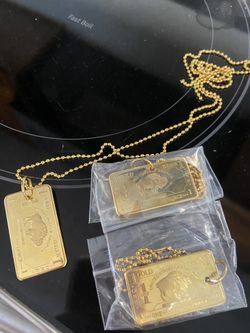 1 Troy ounce Gold Plated pendent and Necklace