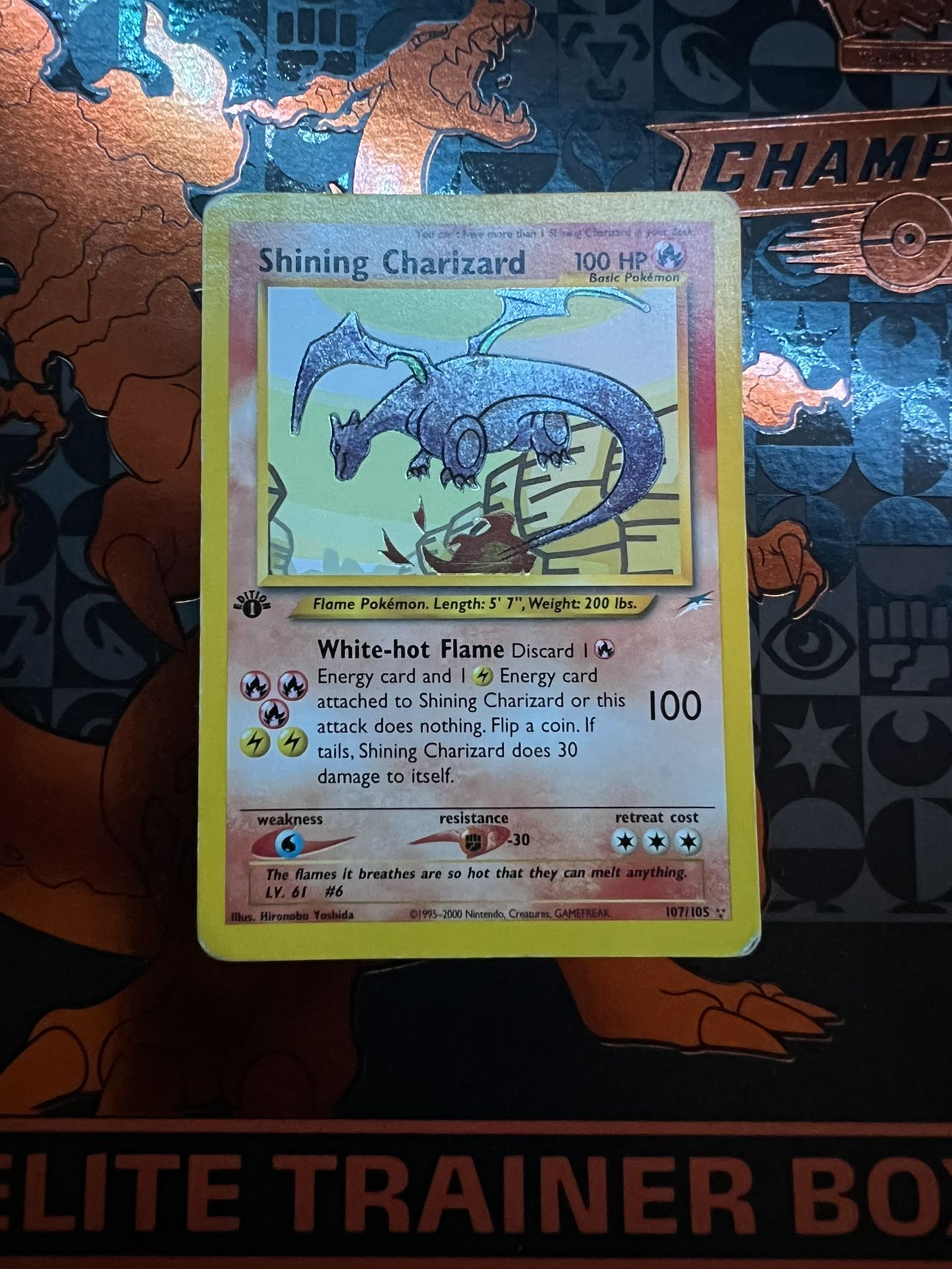 1st Edition Shining Charizard 107/105 Pokémon Card