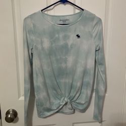 Blue and white tie-dye long sleeve