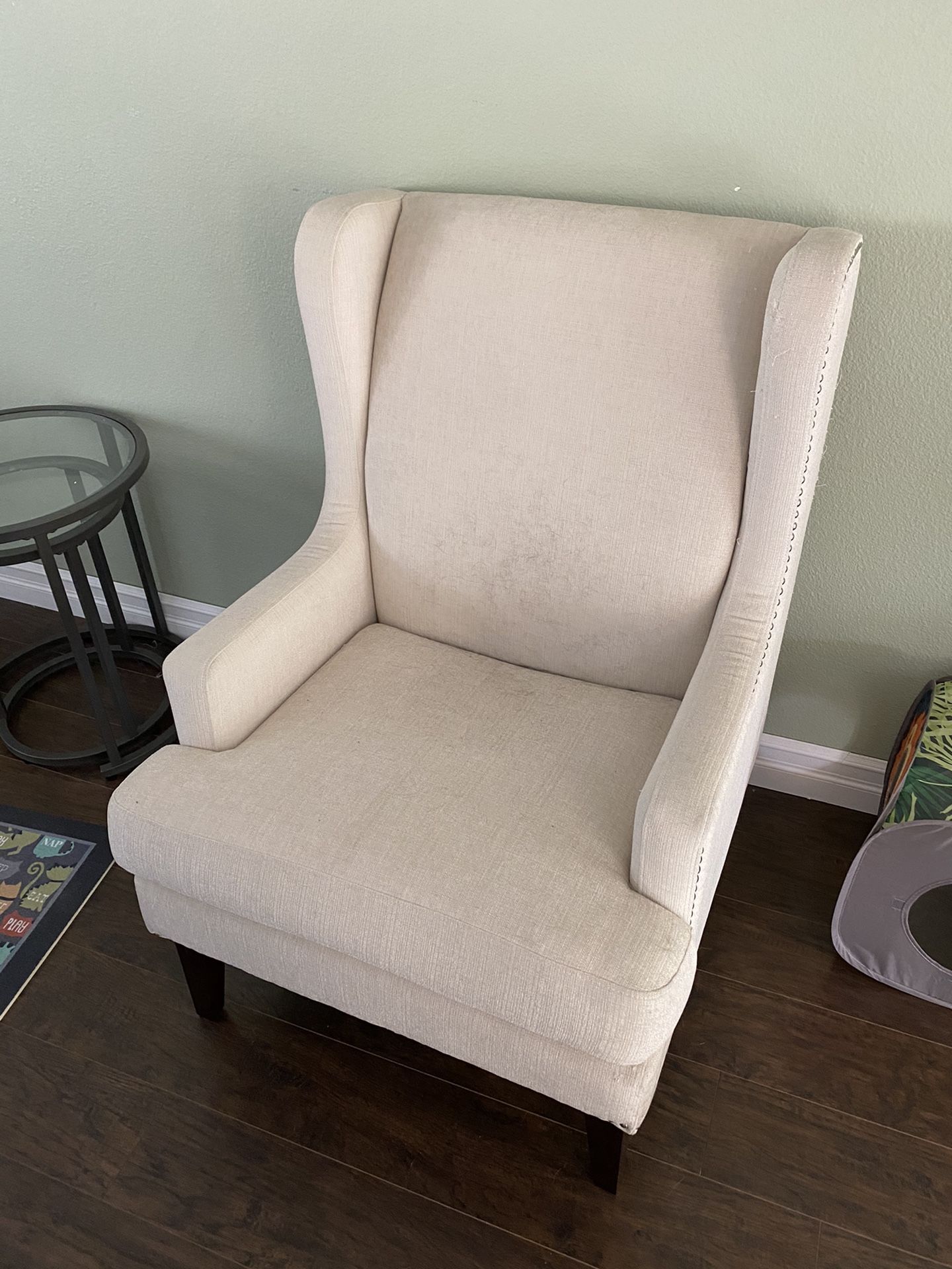 Ivory Wingback Chairs