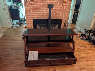 Wood TV Stand with Swivel Mount
