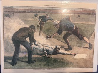 Vintage 11x 14 New York Giants & Chicagos, Old Polo Grounds Aug 22, 1885