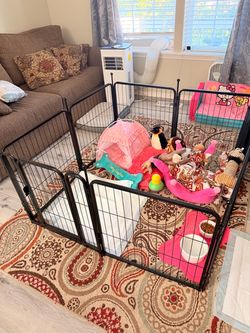 Black Metal Pet Playpen Exercise Pen