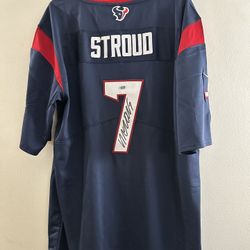 CJ STROUD SIGNED HOUSTON TEXANS QB AUTOGRAPHED NIKE FOOTBALL JERSEY w/COA XL 614