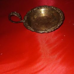 Tea Strainer Antique Silver Plate