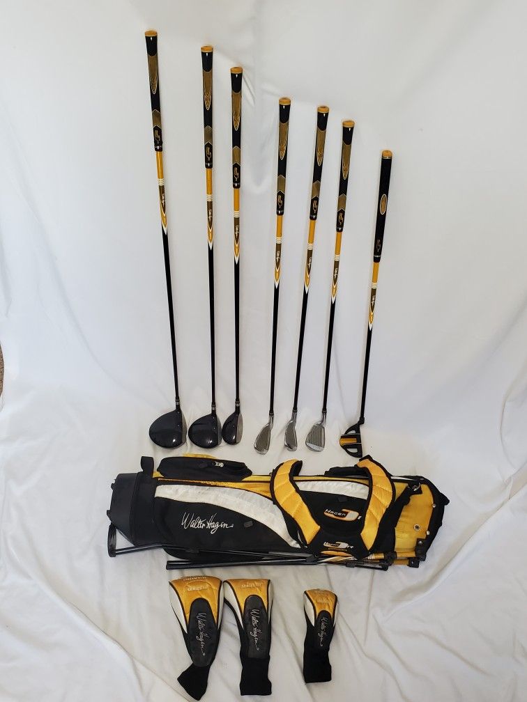 Walter Hagen Series 3 Complete Yellow Kids 7-piece Golf Club Set And Bag