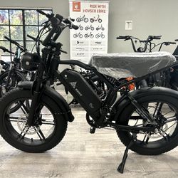 TST R002 Moped-Style 20" Fat Tire  Bike – 1500W Motor – Top Speed 28 MPH – BLACK