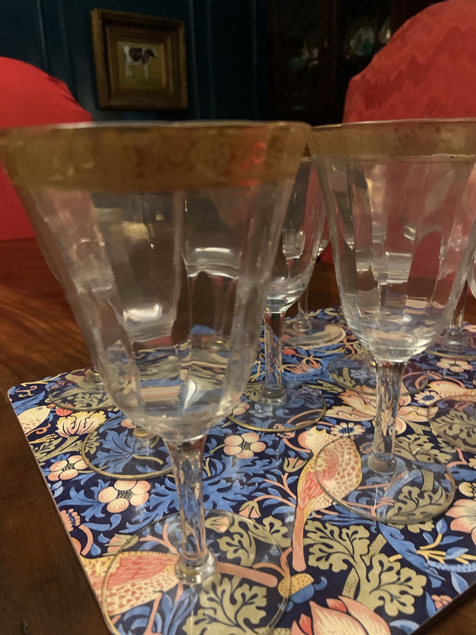 Vintage Tiffin Franciscan Stemware/Glassware Rambler Rose GoldRimmed Set Perfect for entertaining
