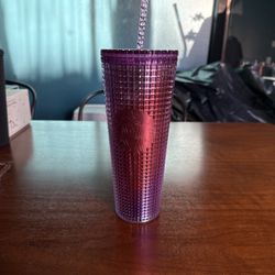 Starbucks Logo Venti Purple Iridescent Grid Tumbler 24oz Cup 2022