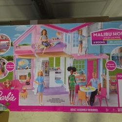 Barbie Malibu House Dollhouse Playset with 25+ Furniture and Accessories