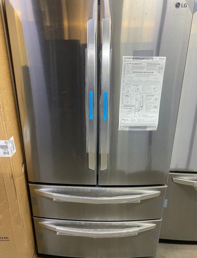 LG 23 cu. ft. 4-Door French Door Refrigerator with 2 Freezer Drawers in PrintProof Stainless Steel, Counter Depth