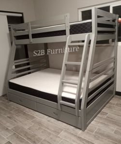 Twinfulll grey Bunkb3d with orthopedic Matres!!!!