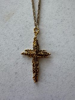 Vintage Gold Cross Pendant Necklace