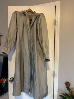 Womens Gray Raincoat Trench Coat
